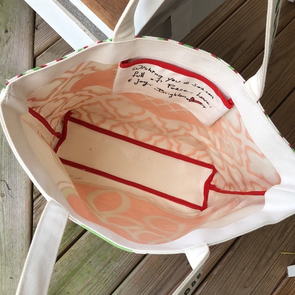 Like new! - BRIGHTON Christmas Love & Joy Double Sided Canvas Tote Bag - Picture 7 of 13